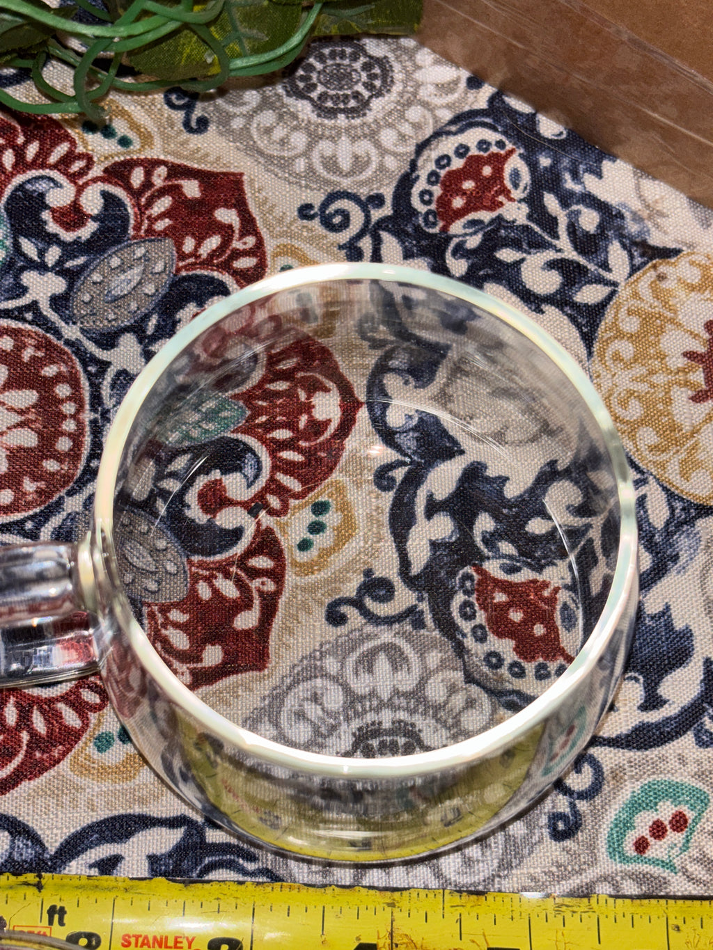 Clear glass tea cup