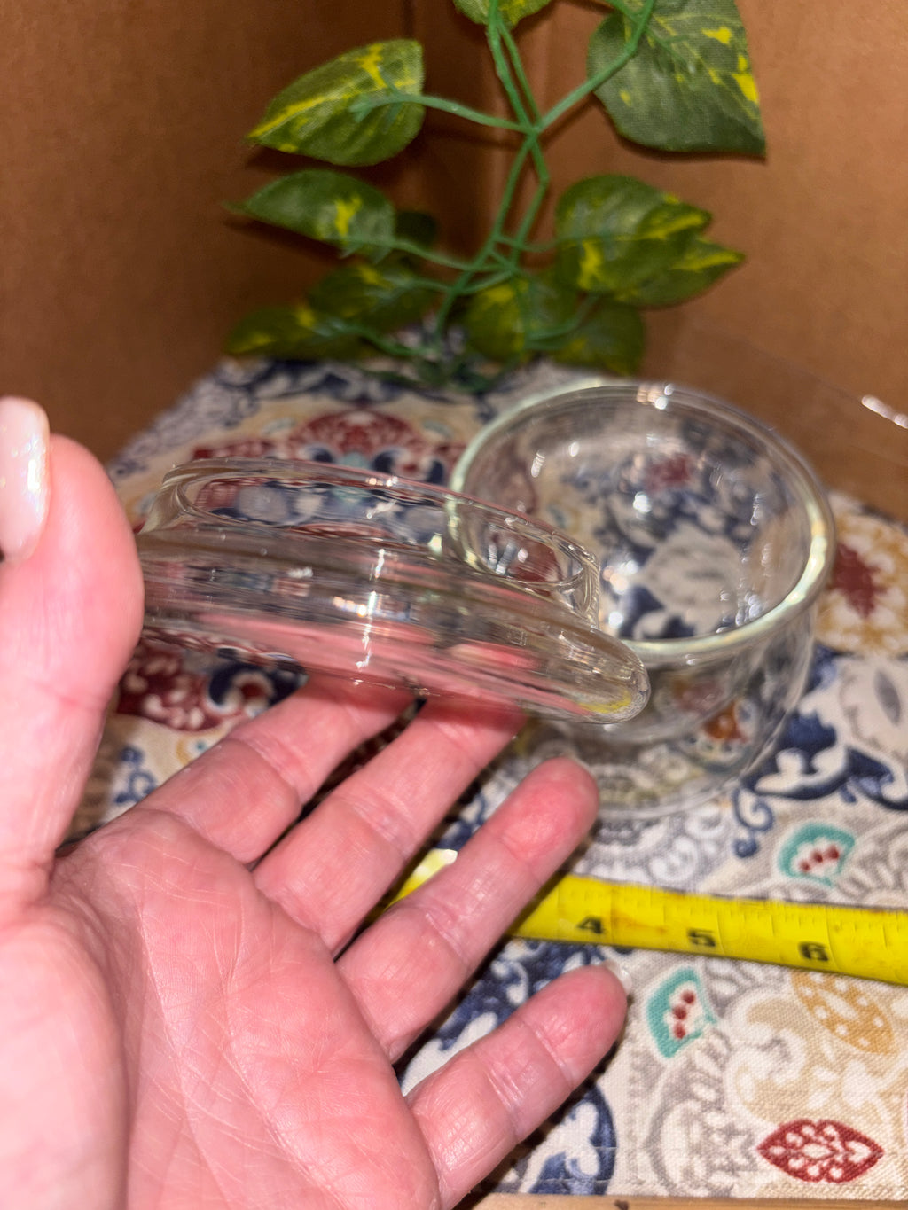Clear glass tea cup
