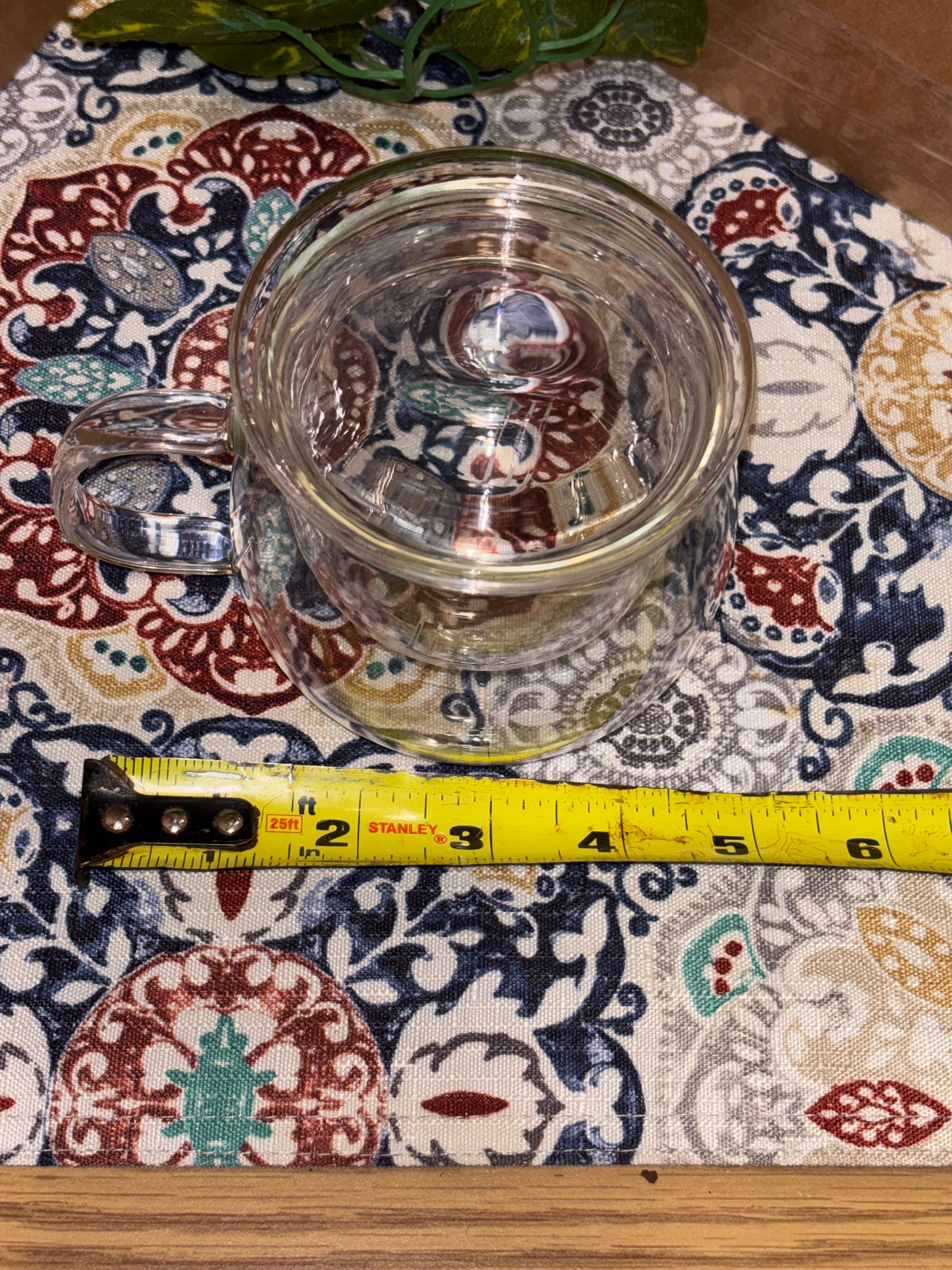 Clear glass tea cup