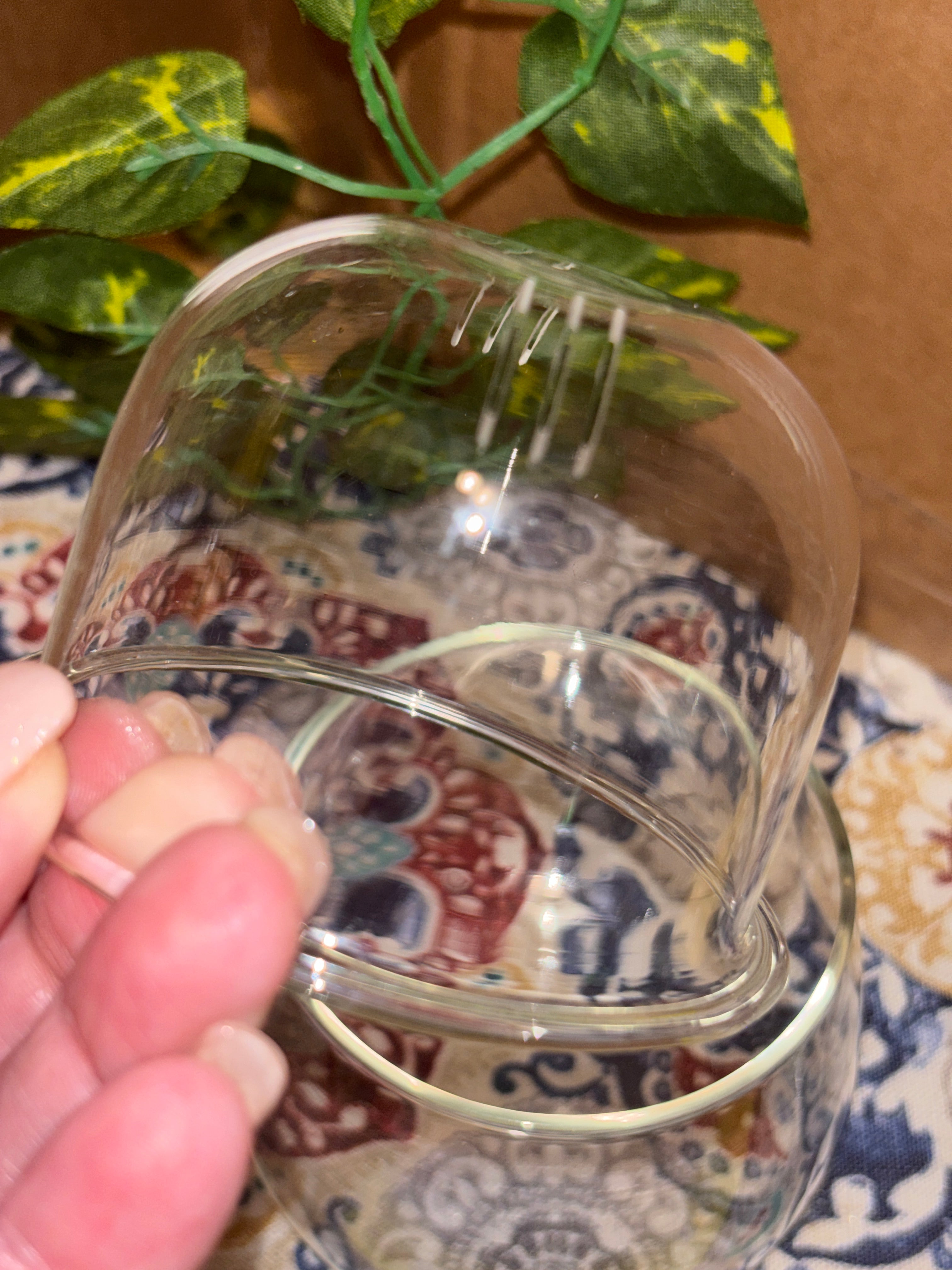 Clear glass tea cup